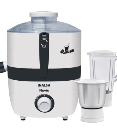 Inalsa Juicer Mixer Grinder 500W, Novis with 2 Jars|1.5L Blender Jar|0.7 L SS Multipurpose Jar|Nozzle Cap|Shockproof Body Design|Overload Protection for Safety|ISI Mark