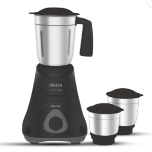 Inalsa Mixer Grinder Unimix 3 Jar 550W,1.2 L Stainless Steel Liquidizer Jar,400 ml Stainless Steel Chutney Jar