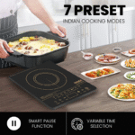Inalsa Induction Cooker Dura Cook 2100W | 5 Preset Indian Cooking Modes