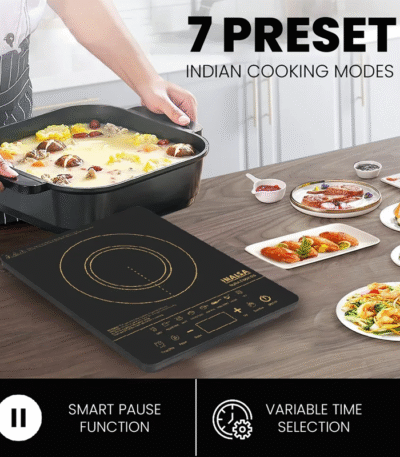 Inalsa Induction Cooker Dura Cook 2100W | 5 Preset Indian Cooking Modes