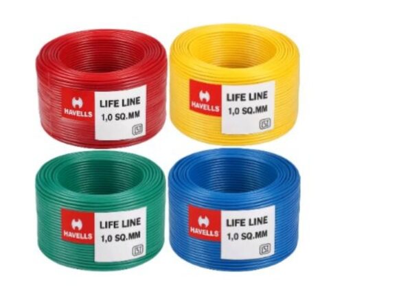 Havells Life Line Wire 1.0 Sqmm | 180 Meter Roll | Original FR PVC Copper Cable