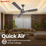 Havells QuickAir Ceiling Fan 1200mm / 1400mm | 100% Copper Motor | 1 Star Rated | ISI Certified Ceiling Fan - Image 7