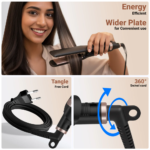 ZEBRONICS HS100 Hair Straightener | Swift-Heat Technology | 210°C | Wider Plates | LED Indicator19 - Image 6