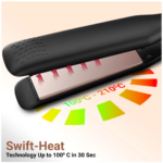 ZEBRONICS HS100 Hair Straightener | Swift-Heat Technology | 210°C | Wider Plates | LED Indicator19 - Image 4
