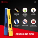 Havells Sparkline Neo 0.5W LED Torch Light with 3 AAA Batteries Included, Lightweight Plastic Body, White Emergency Flashlight for Home & Travel - Image 5