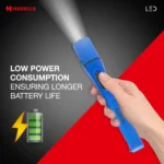 Havells Sparkline Neo 0.5W LED Torch Light with 3 AAA Batteries Included, Lightweight Plastic Body, White Emergency Flashlight for Home & Travel - Image 3
