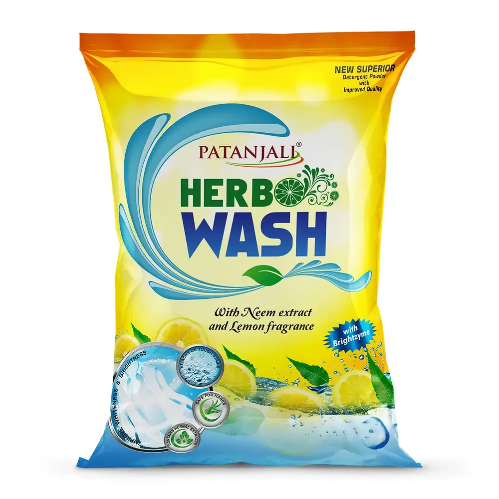 Natural Fabric Cleaning Detergent Powder by Patanjali Herbo Wash