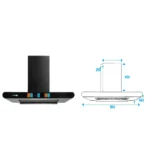 BLOWHOT RH2152 Astra BAC MS Filterless Auto Clean Kitchen Chimney | 1300 m³/h Suction | Motion Sensor Gesture Control | Feather Touch Display | Matte Black | 60cm / 90cm - Image 5